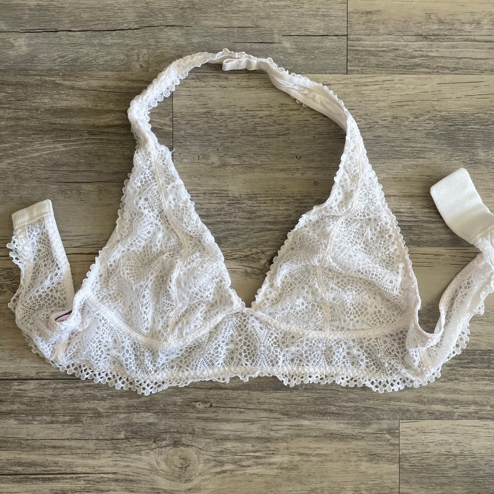 Victoria Secret White Lace Halter Bra